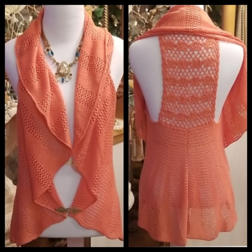 One7Six Crocheted Shawl Vest
